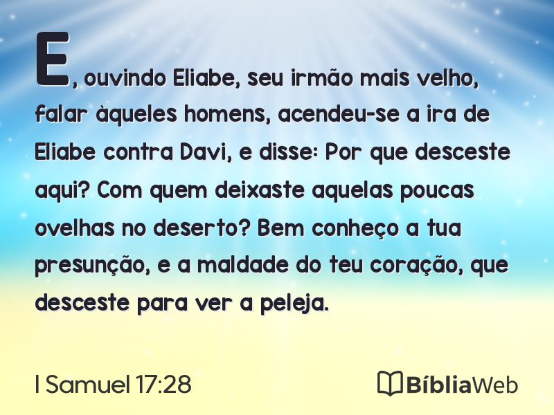 I Samuel 17:28 em imagem para compartilhar