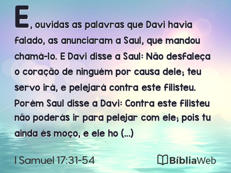 I Samuel 17:31-54 em imagem para compartilhar