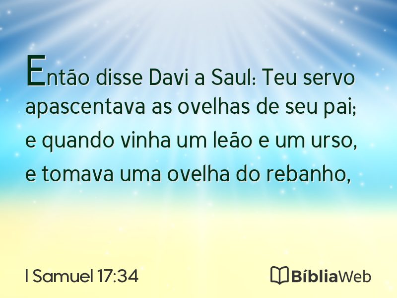 I Samuel 17:34 em imagem para compartilhar