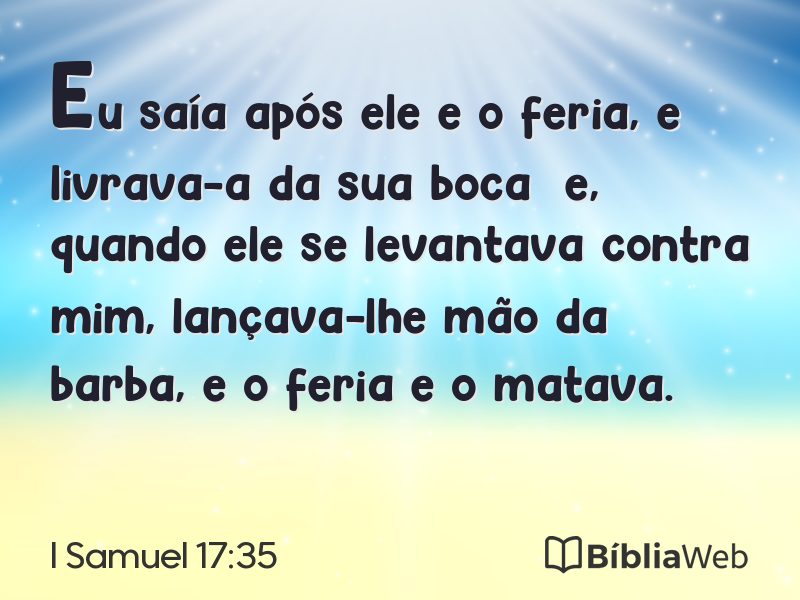 I Samuel 17:35 em imagem para compartilhar