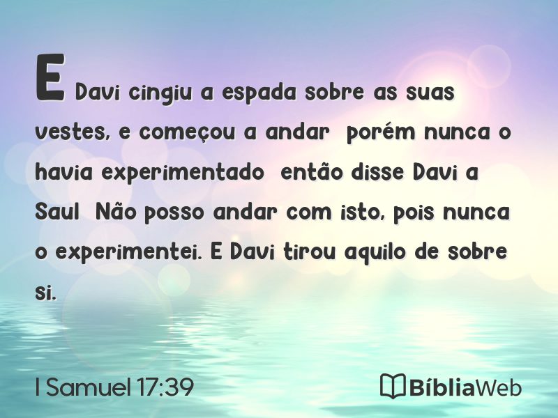 I Samuel 17:39 em imagem para compartilhar