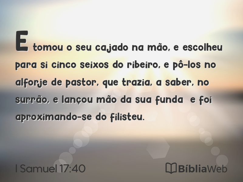I Samuel 17:40 em imagem para compartilhar