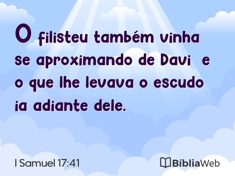 I Samuel 17:41 em imagem para compartilhar