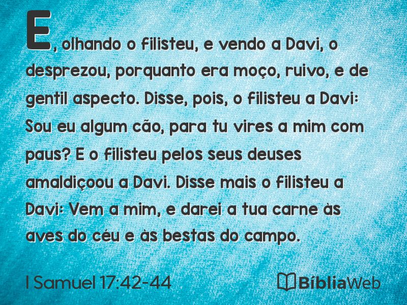 I Samuel 17:42-44 em imagem para compartilhar