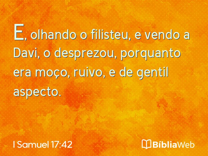 I Samuel 17:42 em imagem para compartilhar