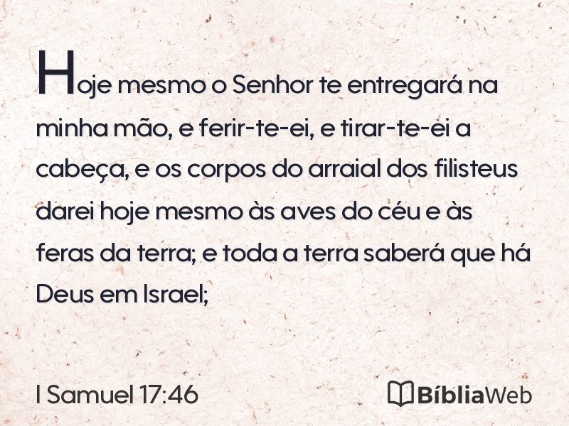 I Samuel 17:46 em imagem para compartilhar