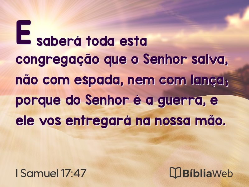 I Samuel 17:47 em imagem para compartilhar