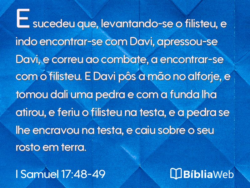 I Samuel 17:48-49 em imagem para compartilhar