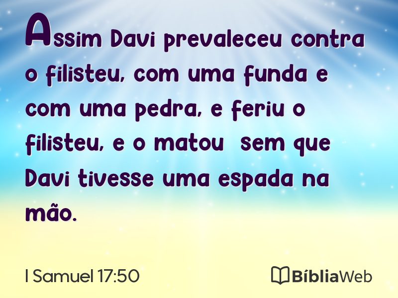 I Samuel 17:50 em imagem para compartilhar