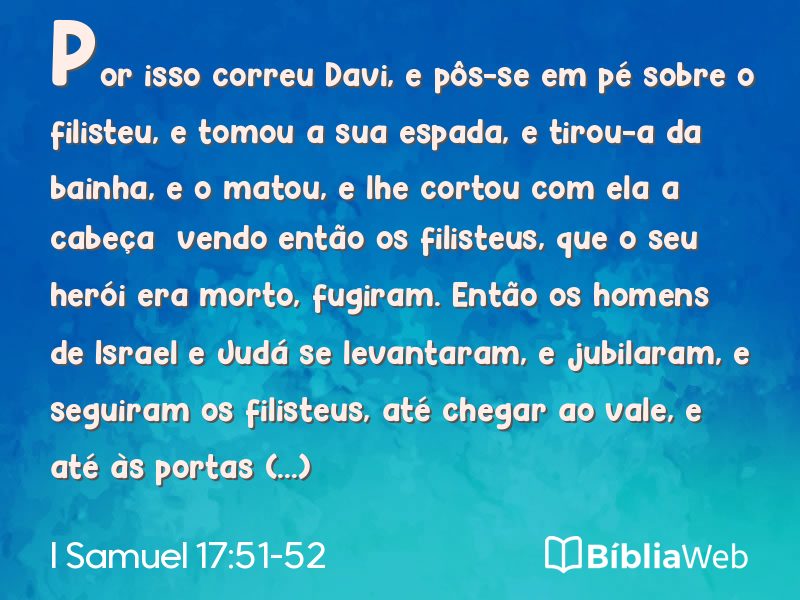 I Samuel 17:51-52 em imagem para compartilhar