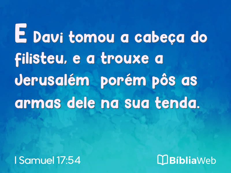I Samuel 17:54 em imagem para compartilhar
