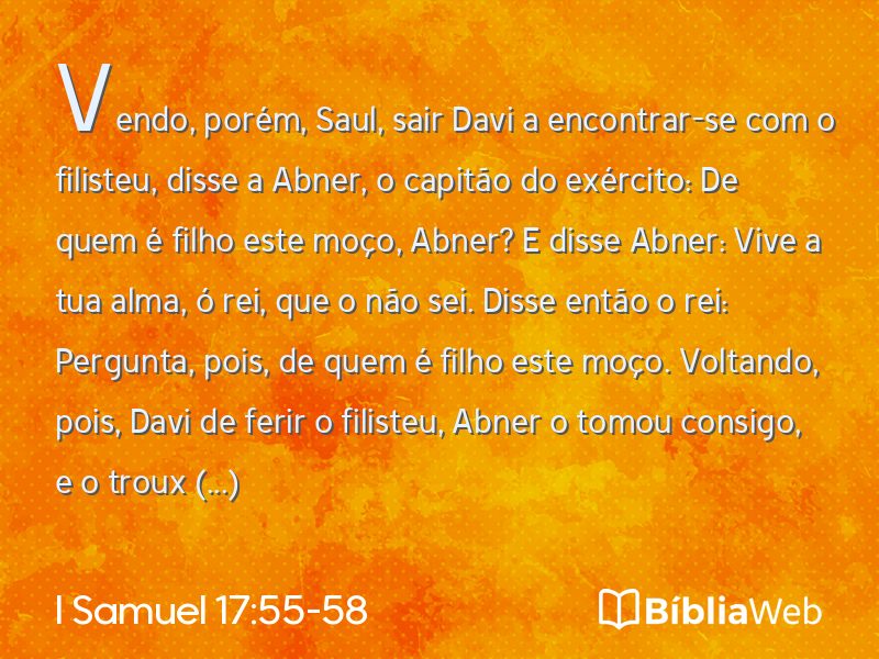 I Samuel 17:55-58 em imagem para compartilhar