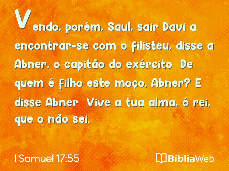 I Samuel 17:55 em imagem para compartilhar