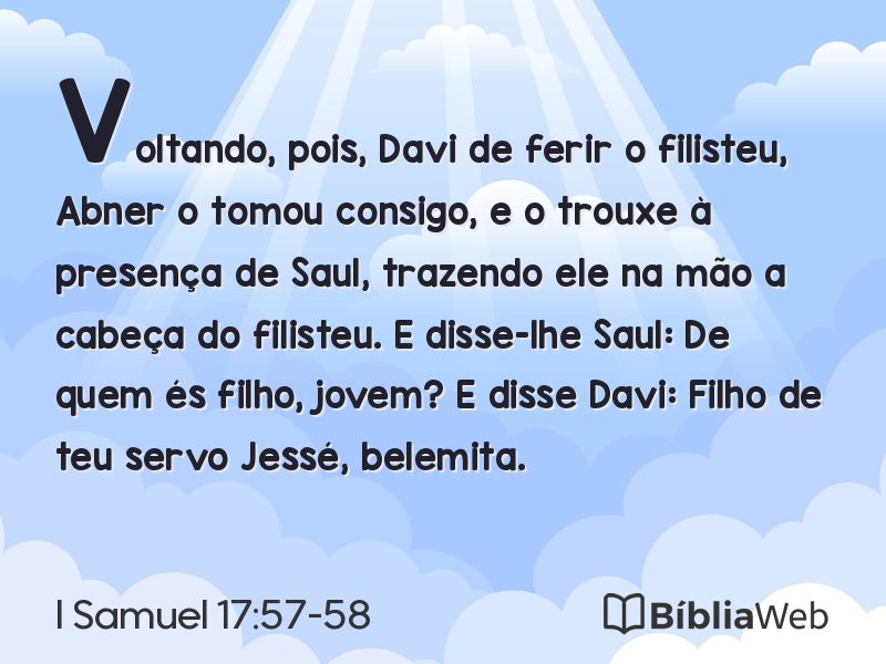 I Samuel 17:57-58 em imagem para compartilhar