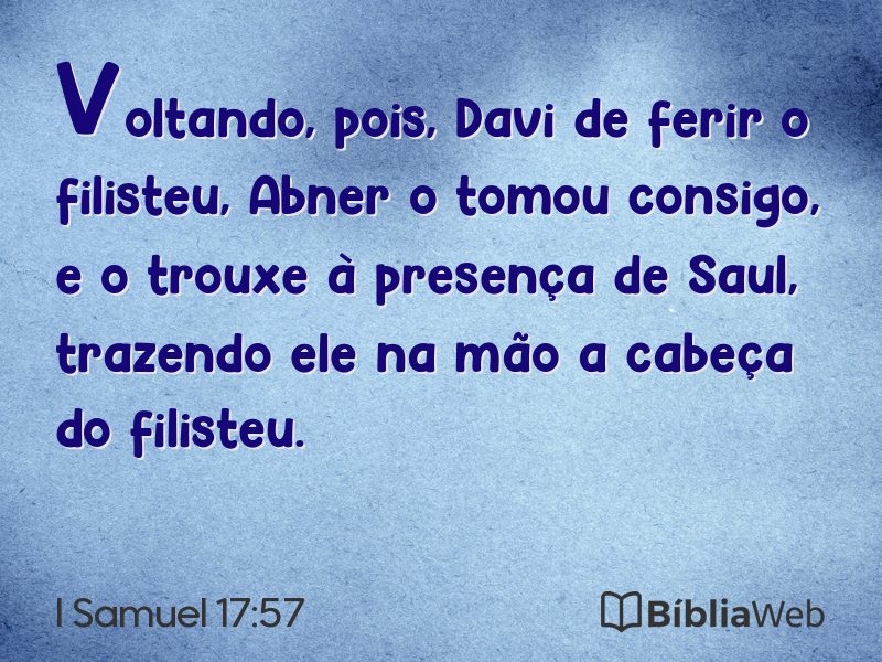 I Samuel 17:57 em imagem para compartilhar