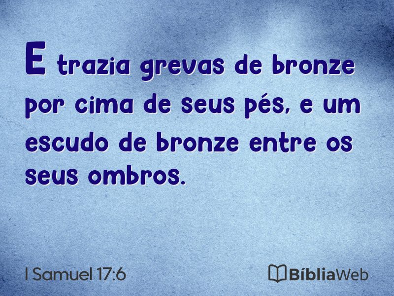 I Samuel 17:6 em imagem para compartilhar