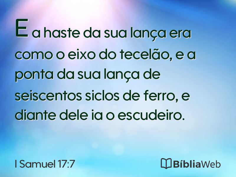 I Samuel 17:7 em imagem para compartilhar