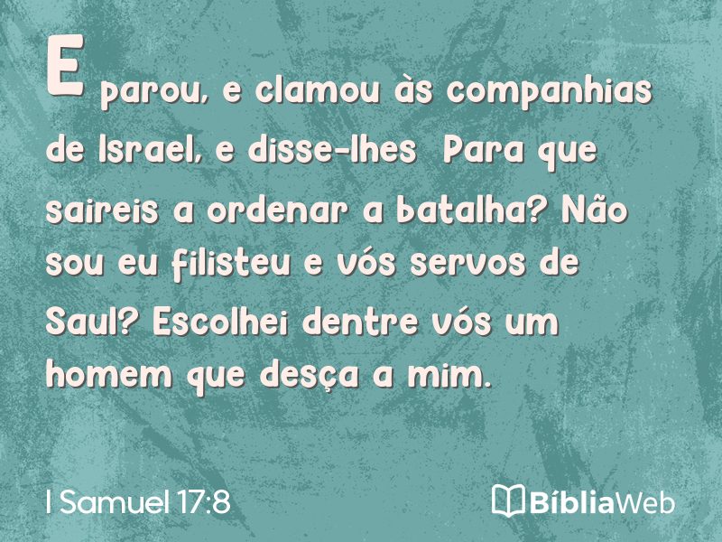 I Samuel 17:8 em imagem para compartilhar