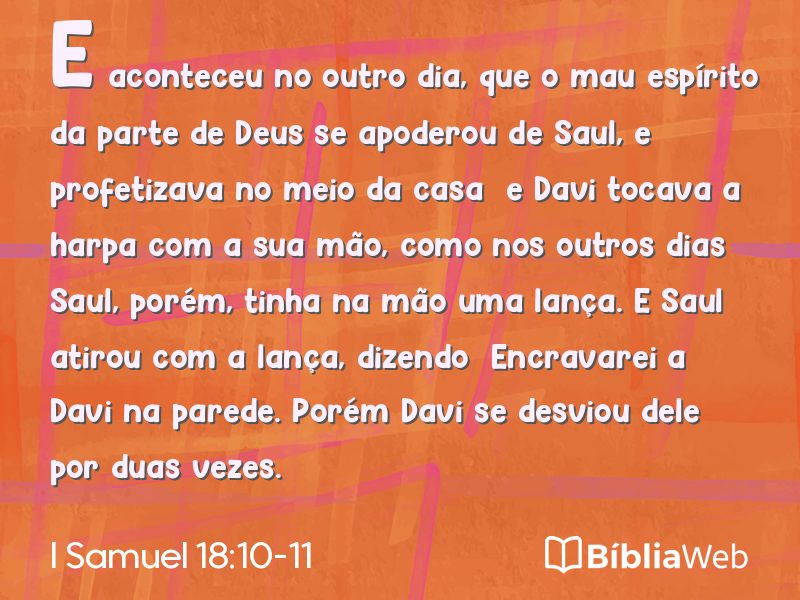 I Samuel 18:10-11 em imagem para compartilhar