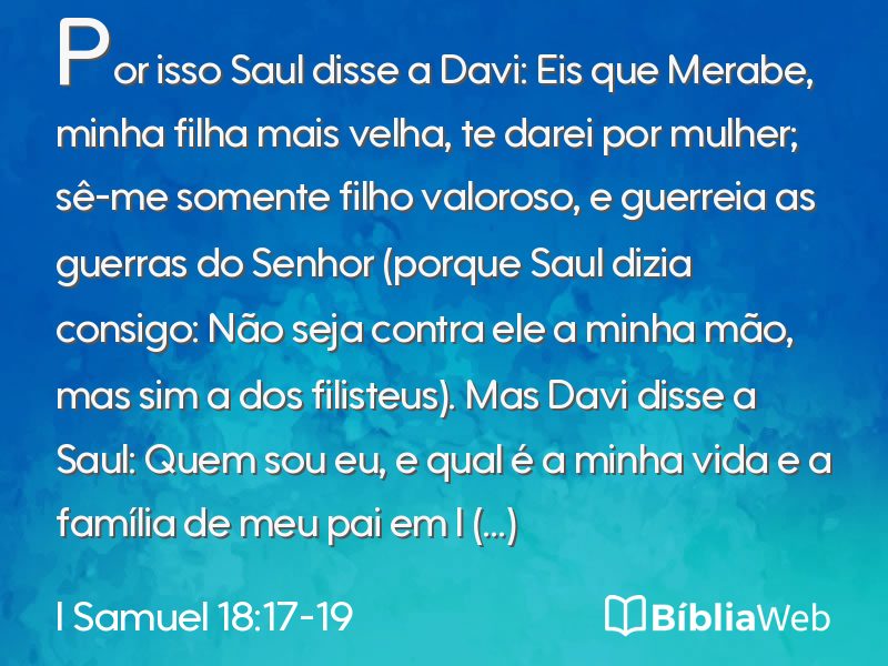 I Samuel 18:17-19 em imagem para compartilhar