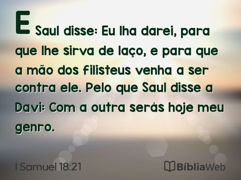 I Samuel 18:21 em imagem para compartilhar