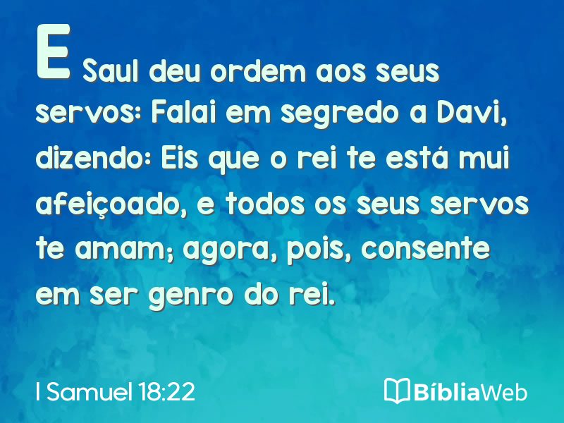 I Samuel 18:22 em imagem para compartilhar