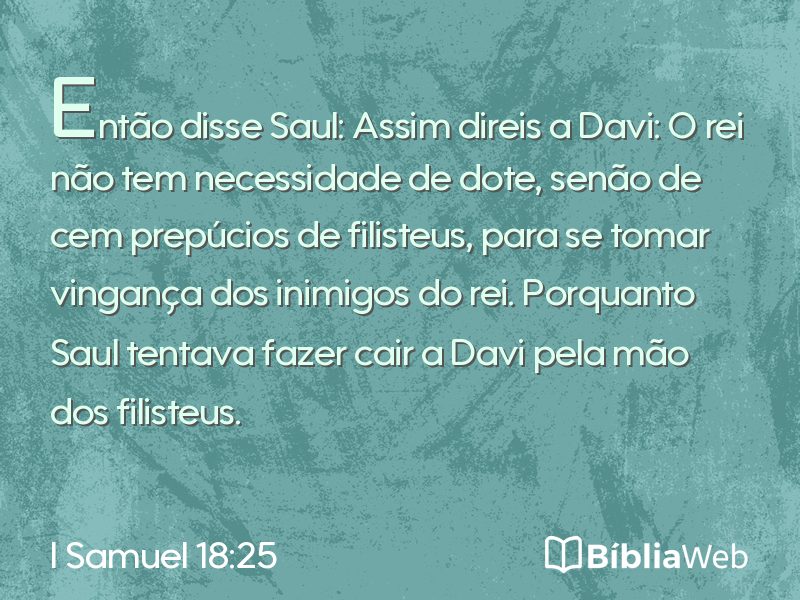 I Samuel 18:25 em imagem para compartilhar