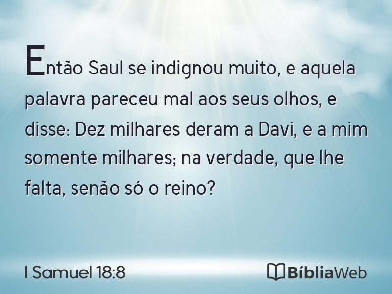 I Samuel 18:8 em imagem para compartilhar