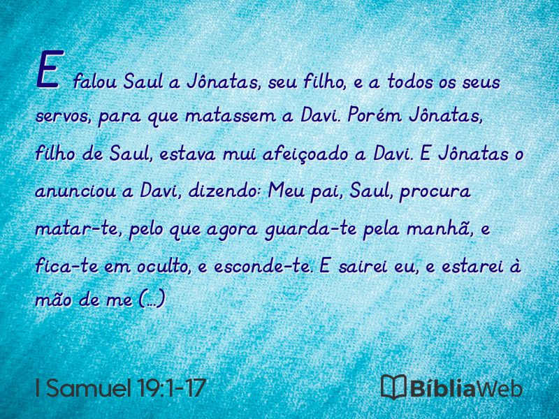I Samuel 19:1-17 em imagem para compartilhar