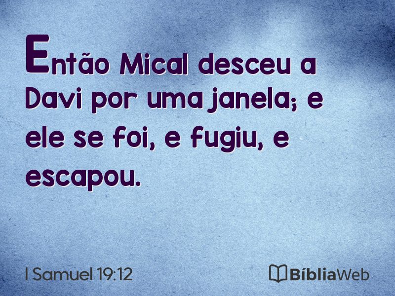 I Samuel 19:12 em imagem para compartilhar