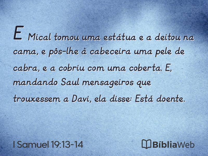 I Samuel 19:13-14 em imagem para compartilhar