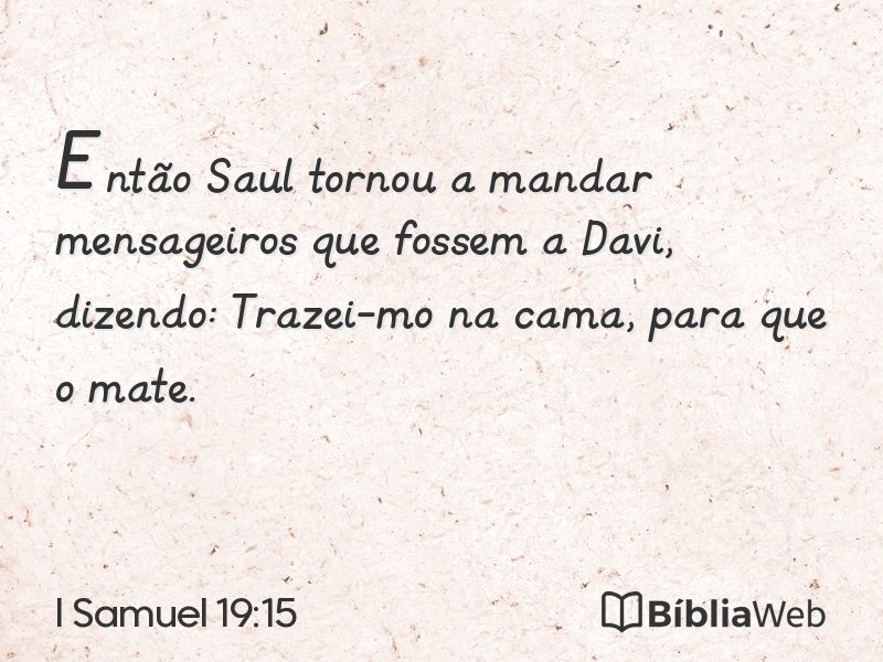 I Samuel 19:15 em imagem para compartilhar
