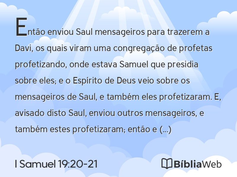 I Samuel 19:20-21 em imagem para compartilhar