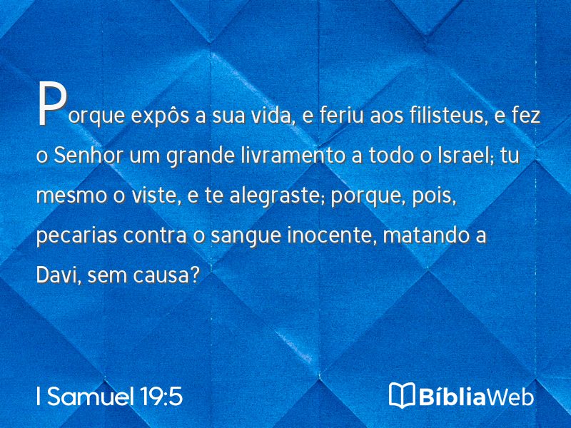I Samuel 19:5 em imagem para compartilhar