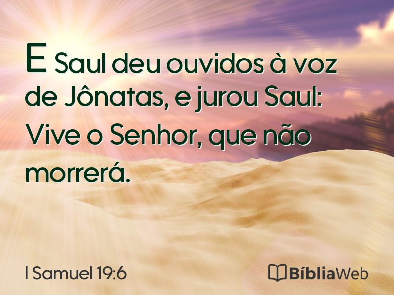 I Samuel 19:6 em imagem para compartilhar