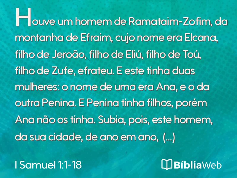 I Samuel 1:1-18 em imagem para compartilhar