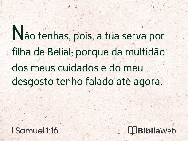 I Samuel 1:16 em imagem para compartilhar