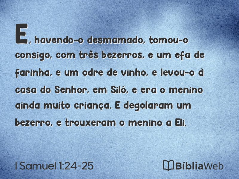 I Samuel 1:24-25 em imagem para compartilhar