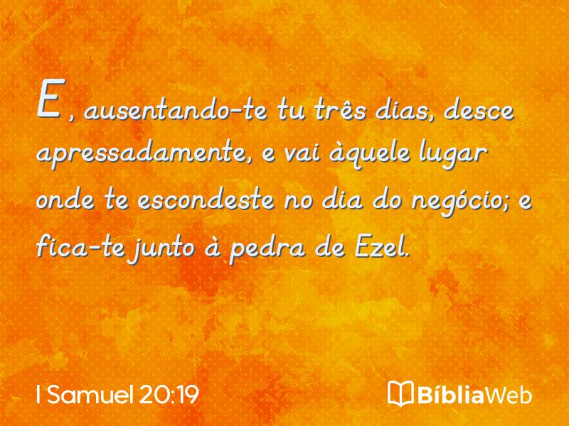 I Samuel 20:19 em imagem para compartilhar