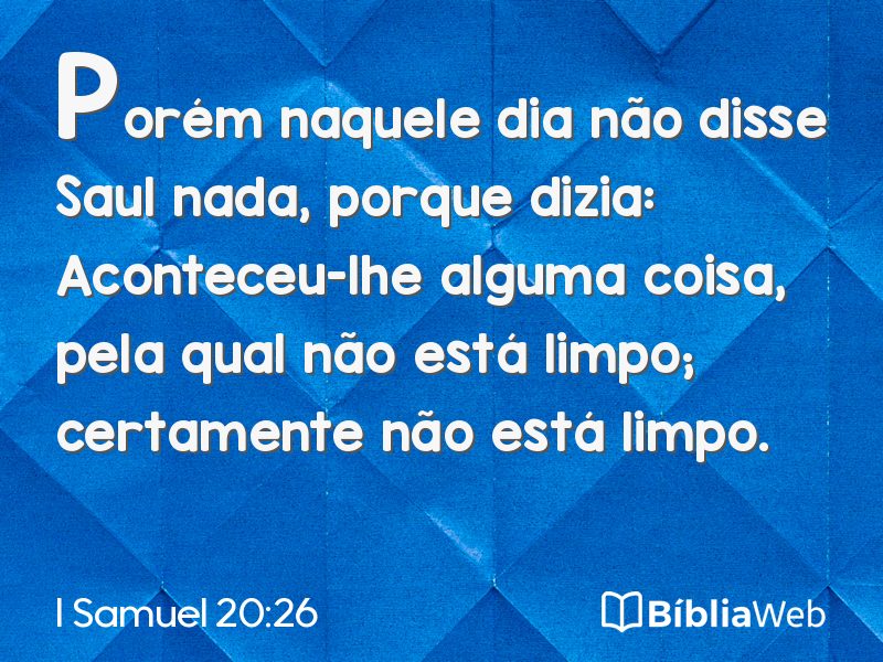 I Samuel 20:26 em imagem para compartilhar