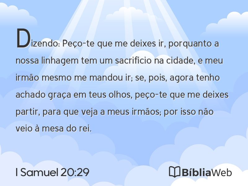 I Samuel 20:29 em imagem para compartilhar
