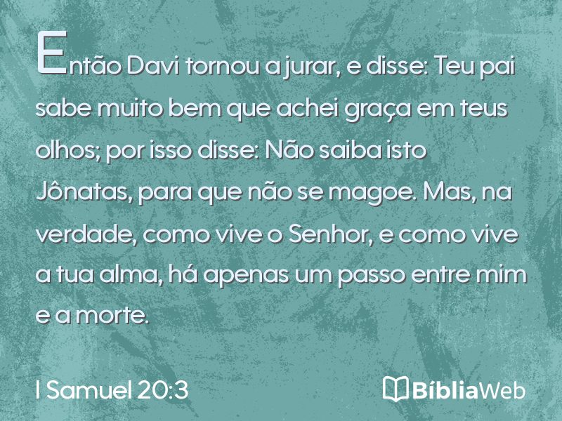 I Samuel 20:3 em imagem para compartilhar