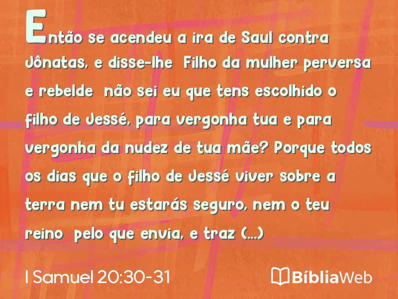 I Samuel 20:30-31 em imagem para compartilhar