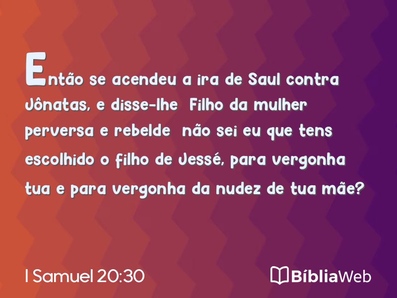 I Samuel 20:30 em imagem para compartilhar