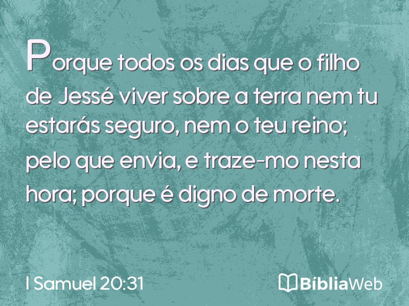 I Samuel 20:31 em imagem para compartilhar