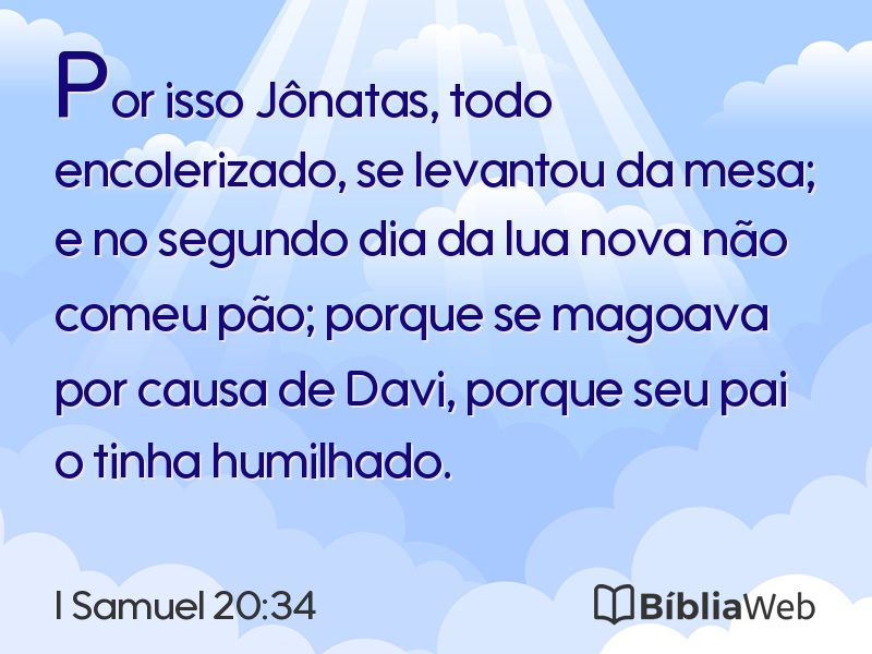 I Samuel 20:34 em imagem para compartilhar