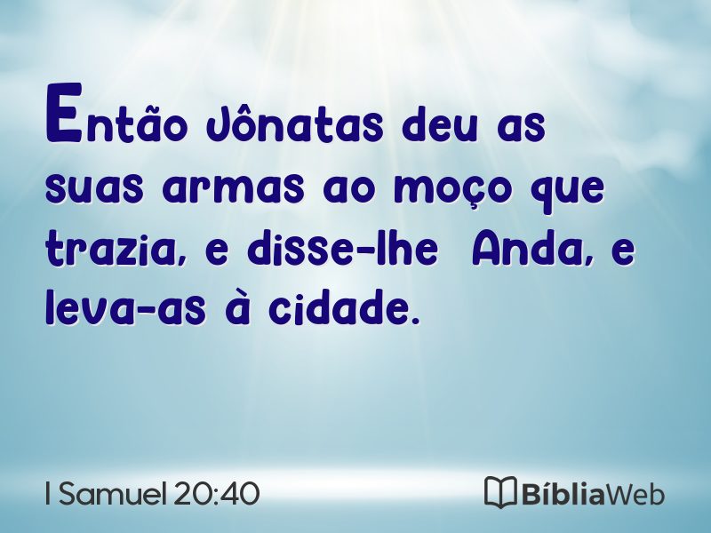 I Samuel 20:40 em imagem para compartilhar