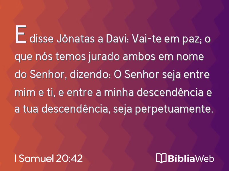 I Samuel 20:42 em imagem para compartilhar
