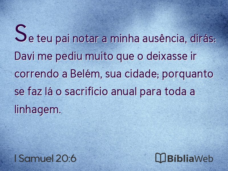 I Samuel 20:6 em imagem para compartilhar