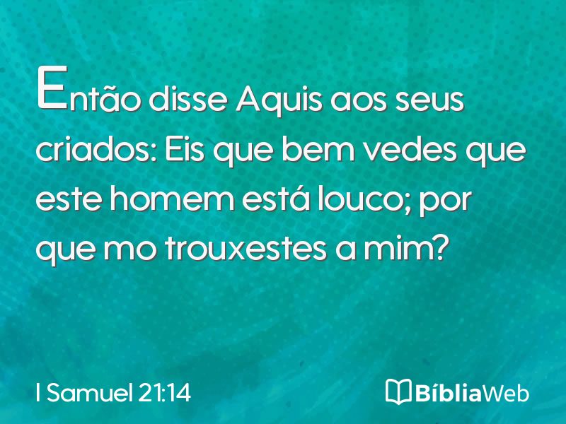 I Samuel 21:14 em imagem para compartilhar